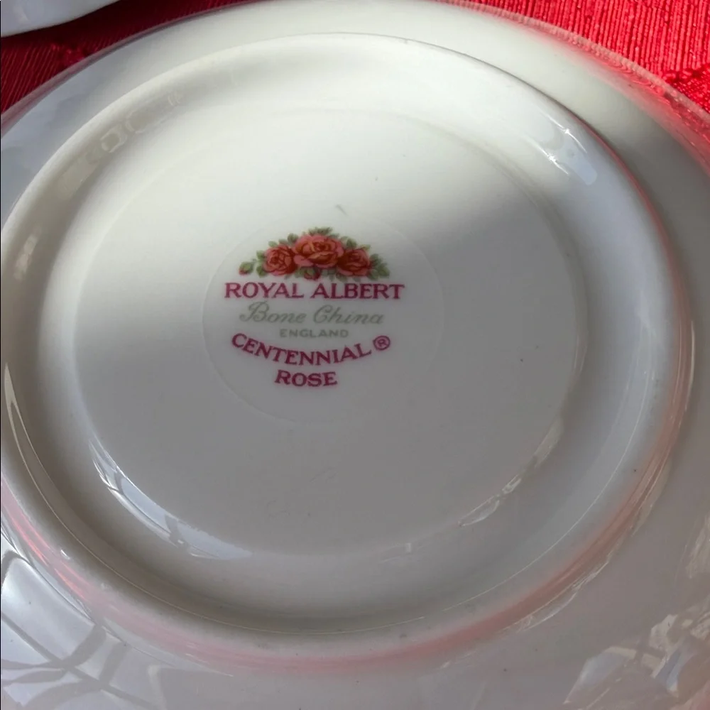 Vintage  Royal Albert Centennial Rose bone china teacup and saucer set.